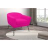 Poltrona Decorativa Jolly Couro Rosa Pink Pés Aramado Mz Decor - 3