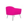 Poltrona Decorativa Jolly Couro Rosa Pink Pés Aramado Mz Decor - 2