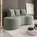 Ver imagem 1 de Sofá 2 Lugares 160cm Orgânico Viana B10 Bouclê Menta - Mpozenato