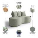 Ver imagem 3 de Sofá 2 Lugares 160cm Orgânico Viana B10 Bouclê Menta - Mpozenato