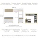 Ver imagem 4 de Armário de Cozinha Compacta 252cm Veneza Multimóveis V3692 Branco/Dourado