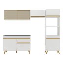 Ver imagem 7 de Armário de Cozinha Compacta 252cm Veneza Multimóveis V3692 Branco/Dourado