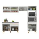 Ver imagem 6 de Armário de Cozinha Compacta 252cm Veneza Multimóveis V3692 Branco/Dourado