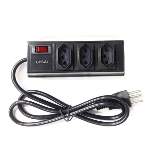 Filtro de Linha com 3 Tomadas 2p+T Plástico Bivolt Preto - UPSAI - 1