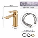 Ver imagem 3 de Misturador Monocomando de Mesa P/ Lavatorio Bica Baixa Champagne