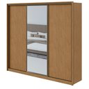Ver imagem 2 de Guarda Roupa Casal com Espelho 3 Portas 6 Gavetas Spazio Lopas Amêndoa Clean