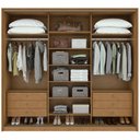 Ver imagem 3 de Guarda Roupa Casal com Espelho 3 Portas 6 Gavetas Spazio Lopas Amêndoa Clean