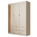 Ver imagem 4 de Guarda Roupa Roupeiro Ayla 100% MDF 3 Pts 4 Gav Detalhes Ripados Quarto de Bebê Off White Phoenix