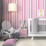 Papel de Parede Adesivo Listrado Rosa Pink Cinza e Branco Quarto Ambiente Feminino - SSLI-084 - ROLO - 3