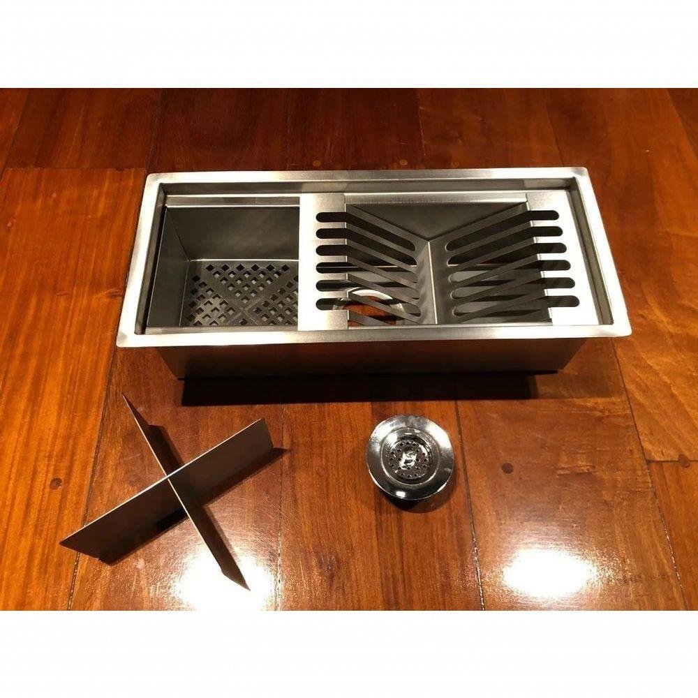 Calha Canal Módulos Removíveis Organizador de Inox 48cm - 3