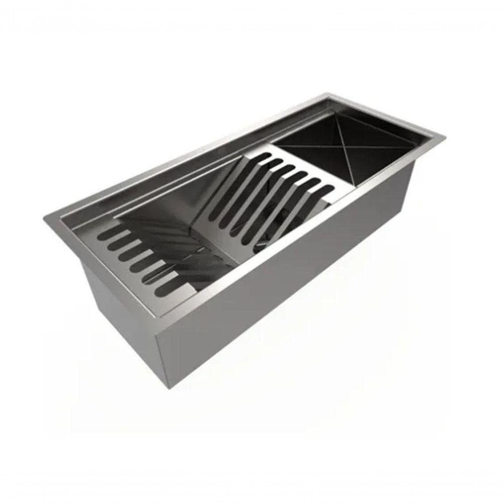 Calha Canal Módulos Removíveis Organizador de Inox 48cm - 1