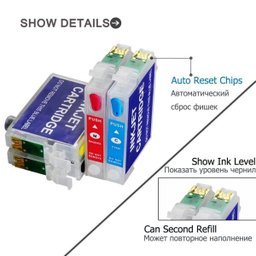 Cartucho Recarregável Jetw T23 T24 TX105 TX115 Para Epson - Sem Tinta - 3