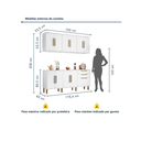 Ver imagem 3 de Cozinha Completa 11 Portas 2 Gavetas Lorena Kaiki Móveis - Branco