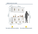 Ver imagem 3 de Cozinha Completa 11 Portas 2 Gavetas Lorena Kaiki Móveis - Branco