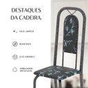 Ver mais imagens de Cadeiras para Sala de Jantar 4 Unidades Lara Prata/Preto Floral/Mart