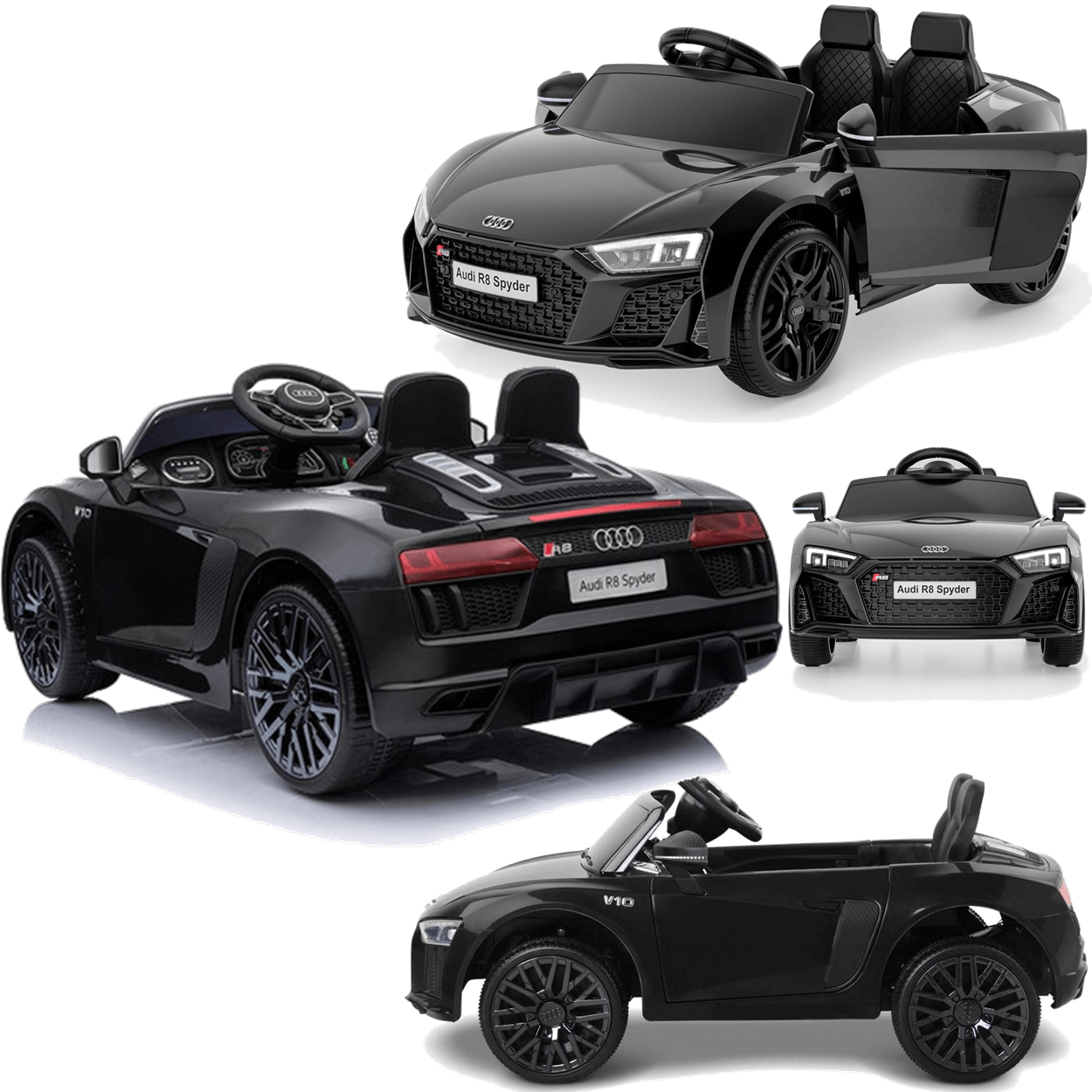 Carro Eletrico Zippy Toys Audi R8 Spyder 12v com Controle Preto ...