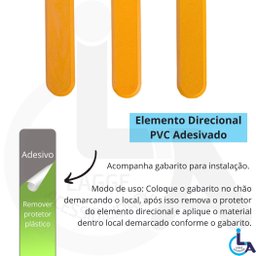 Elemento Tátil Direcional Pvc Adesivado Amarelo - 3