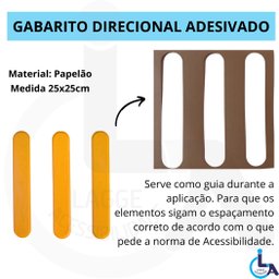 Elemento Tátil Direcional Pvc Adesivado Amarelo - 5