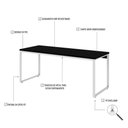 Ver imagem 4 de Mesa Kuadra Diretor 180x70x75cm Preto Ônix - Est. Branca Preto Ônix - Est. Branca