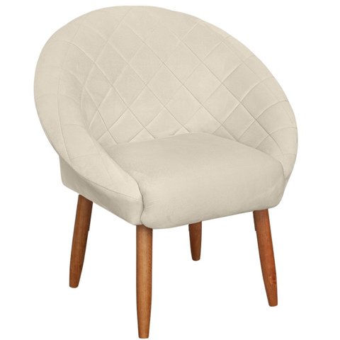 Cadeira Poltrona Reforçada para Sala de Estar Confortável Estilo Moderna Tecido Veludo Moblan Decor:
