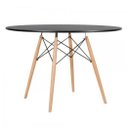 Ver imagem 6 de Mesa de Jantar Eiffel com 4 Cadeiras, MDF, Branco, 110cm, Design Moderno, Pés em Madeira, para Sala