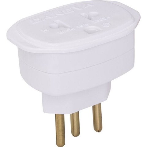 Adaptador para Tomada Universal 2PT+T 10A 250V.