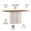 Ver imagem 2 de Mesa de Jantar 6 Lugares Retangular 160cm Verbena N01 Off White Ypê - Lyam Decor