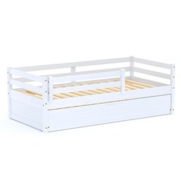 Bicama Solteiro Dreams com Grade de Proteção Madeira Maciça Branco Megamobilia - 2