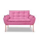 Ver imagem 4 de Kit Namoradeira + Poltrona Luxo 12 Cores- Base de Ferro Rose - Rosa