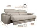 Ver imagem 4 de Sofá Leon 2,30m com Molas Retrátil Reclinável Velosuede - Netsofas - Bege