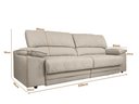 Ver imagem 2 de Sofá Leon 2,30m com Molas Retrátil Reclinável Velosuede - Netsofas - Bege