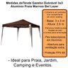 Tenda Gazebo Aluminio Dobravel 3x3 Marrom Bel Lazer - 3