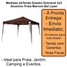 Tenda Gazebo Aluminio Dobravel 3x3 Marrom Bel Lazer - 4