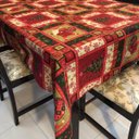Ver imagem 1 de Toalha de Mesa Quadrada Gorgurinho Natalino Vermelho - 1,50x1,50M