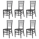 Ver imagem 1 de Kit 6 Cadeiras Tiffany Polipropileno Preta Sala Cozinha Jantar Restaurante Eventos Festas