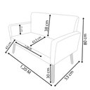 Ver imagem 5 de Kit Namoradeira Decorativa + 2 Poltronas Para Sala Reforçadas + Puff Redondo Suede