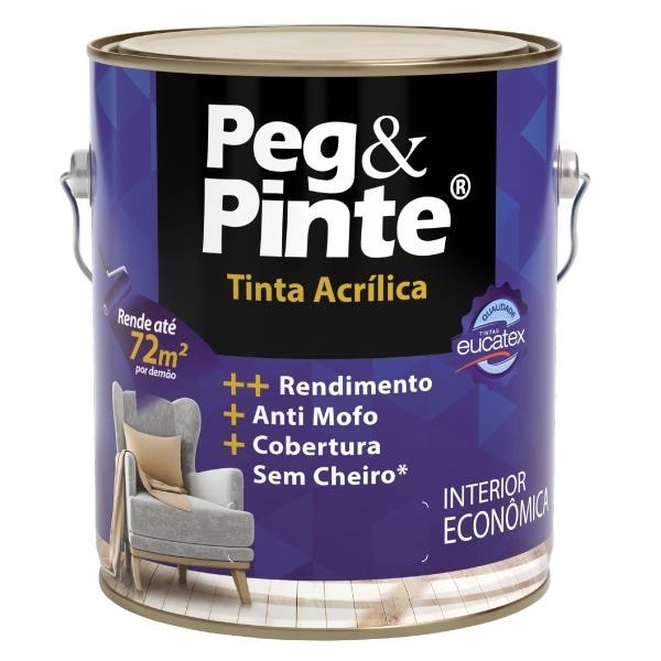 Tinta Acrílica Interna Economica Peg e Pinte 3,6L (Cores) - Rubi Real