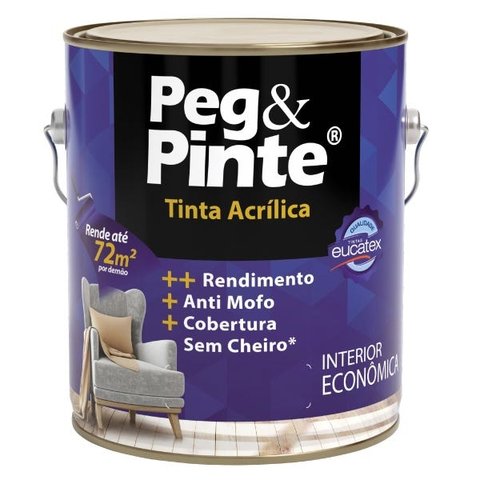 Tinta Acrílica Interna Economica Peg e Pinte 3,6L (Cores) - Verde Olinda