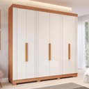 Ver imagem 3 de Guarda Roupa Panan Cecilia 6 Portas com Pés 100% MDF - Cinamomo/Off White