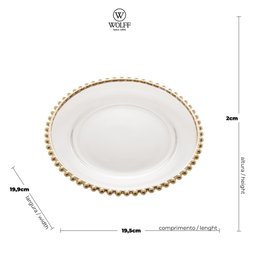Prato de Cristal com Borda Dourada Pearl 20cm - Wolff - 6