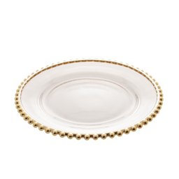 Prato de Cristal com Borda Dourada Pearl 20cm - Wolff - 2