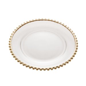 Prato de Cristal com Borda Dourada Pearl 20cm - Wolff