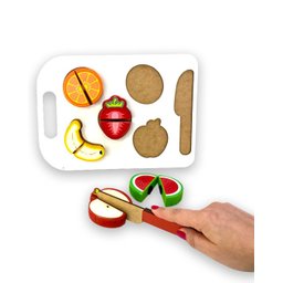 Tábua de Frutas com Velcro para Cortar | Zastras Educativo - 2