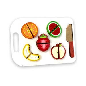 Tábua de Frutas com Velcro para Cortar | Zastras Educativo