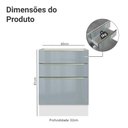 Ver imagem 2 de Balcão de Cozinha 60 Cm 3 Gavetas (sem Tampo) Branco/cinza Lux Madesa