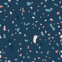 Ver imagem 3 de Papel De Parede Granilite Terrazzo Azul Marinho Lavável