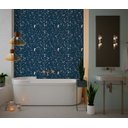 Ver imagem 1 de Papel De Parede Granilite Terrazzo Azul Marinho Lavável