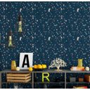 Ver imagem 2 de Papel De Parede Granilite Terrazzo Azul Marinho Lavável