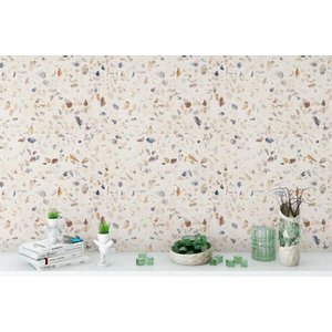 Papel de Parede Granilite Terrazzo Bege Claro Lavável
