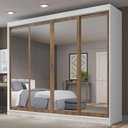Ver imagem 2 de Guarda-roupa Casal Madesa Austin 4 Portas de Correr de Espelho 3 Gavetas